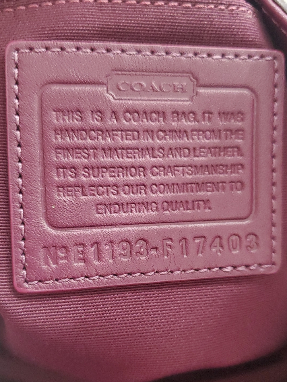 Coach Soho Lynn Signature Hobo Shoulder Bag/Purple Leather Trim💜🤎 - Picture 12 of 16